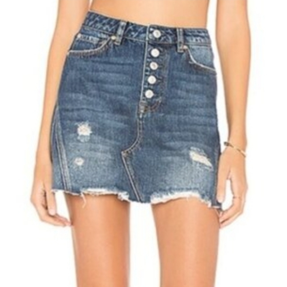 We The Free – Free People Harvey Denim Mini Skirt Size 31